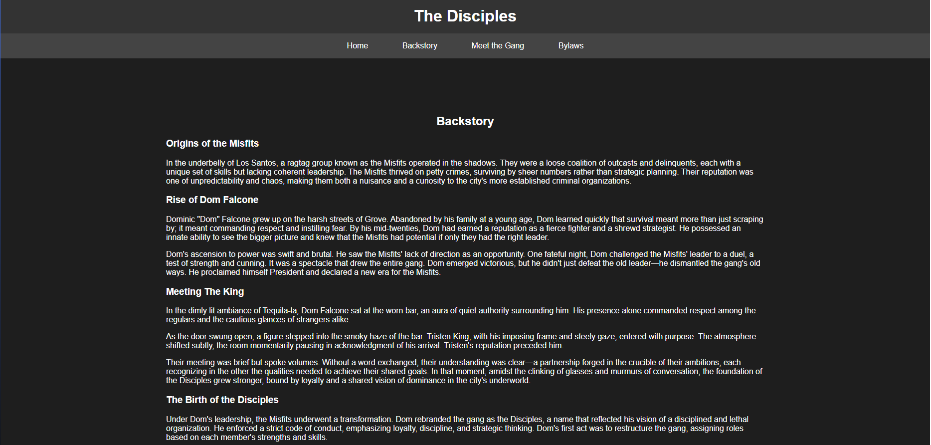 The Disciples Website Screenshot 2